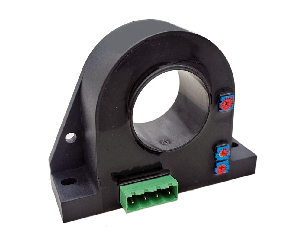 Hall-Effekt AC/DC Sensor CYHCS-ST (Ausgangssignal: Wahrer RMS), Nennstrombereich: 100A ~ 1000A DC, Ausgangssignal: 0-5V DC, 0-10 V DC, 4-20mA DC; Versorgungsspannung:+12 V, +15 V, +24 V DC; Fenstergröße: Ø 21 mm, Konnektor: Phoenix 3.81, Phoenix 5.08