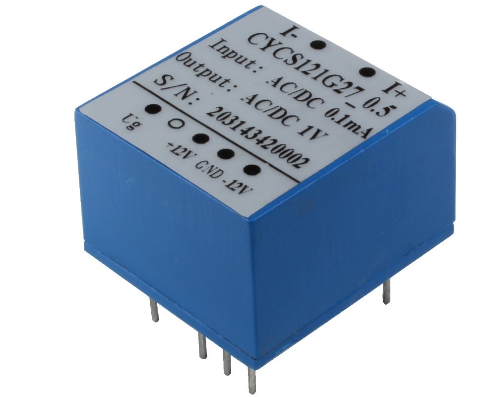 AC/DC Current Sensor CYCS121G27, Output:  instantaneous voltage 0-1 V AC/DC, Power Supply: ±12 V DC