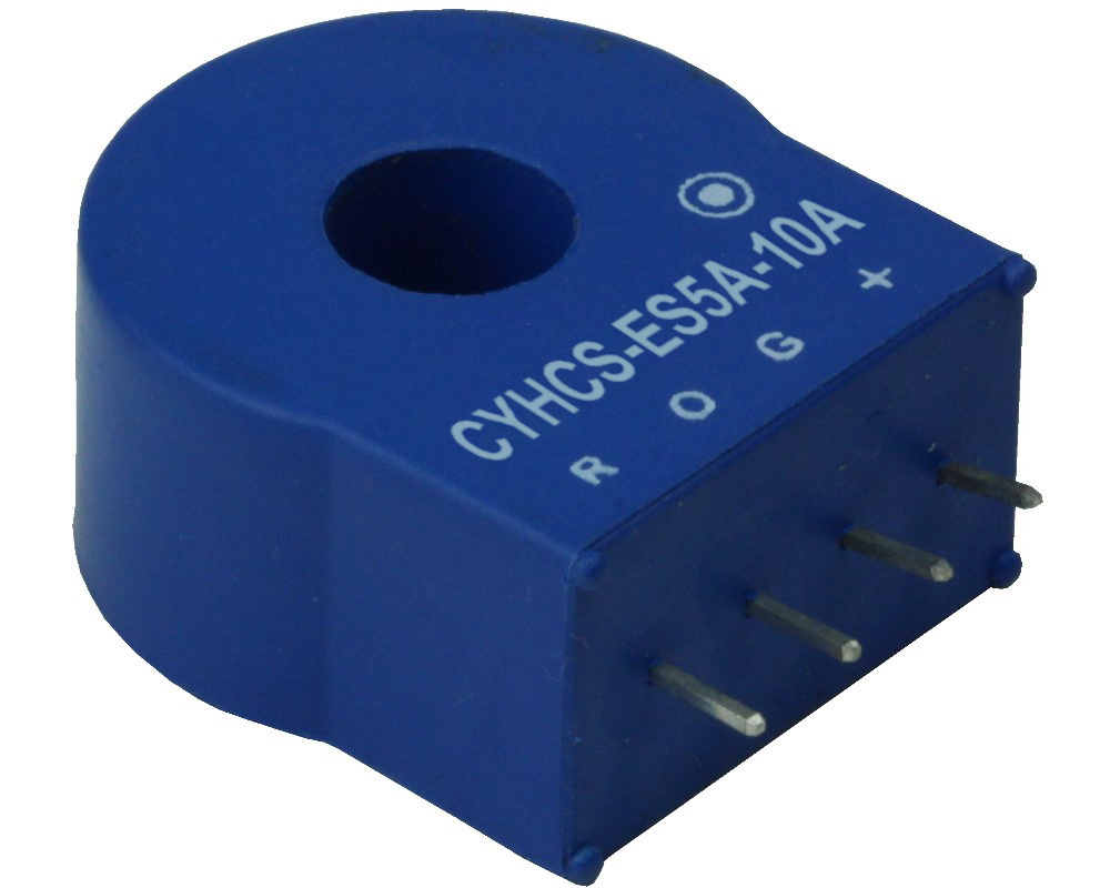 Hall Effekt AC/DC Stromsensor mit geschlossener Kreisstruktur CYHCS-ES5A, Ausgangssignal: +2.5 V DC ±0.625 V AC/DC, Versorgungsspannung: +5 V DC, Fenster: Ø 8.0 mm