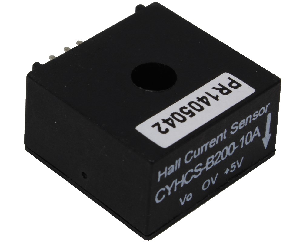 Hall-Effekt AC/DC Stromsensor CYHCS-B200, Ausgangssignal: +2.5V DC ±1 V AC/DC, Versorgungsspannung: +5 V DC, Fenster: Ø 5 mm